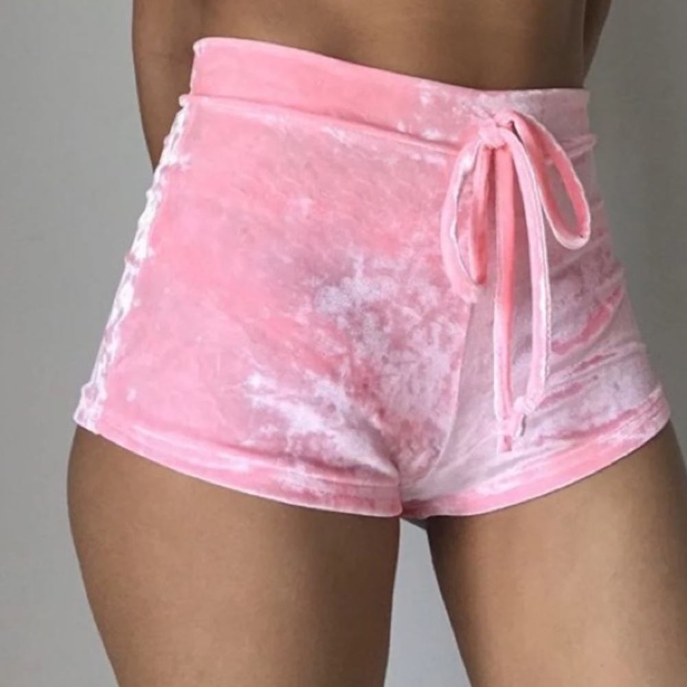 Pink Velvet Shorts
